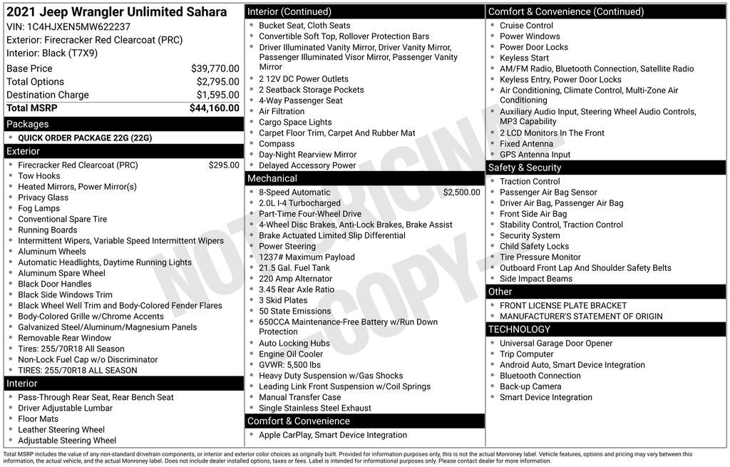 2021 Jeep Wrangler Unlimited Sahara