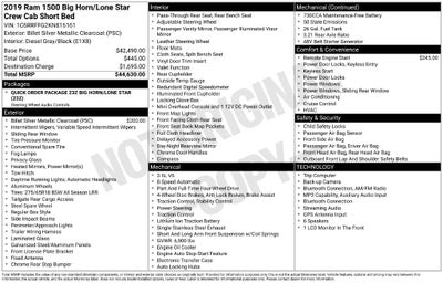 2019 RAM 1500 Big Horn/Lone Star