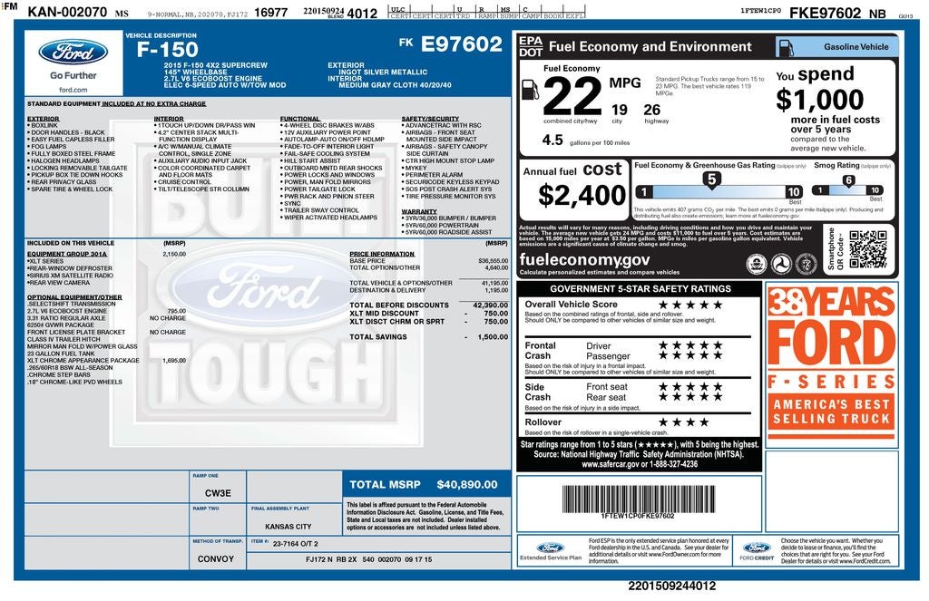 2015 Ford F-150 XLT