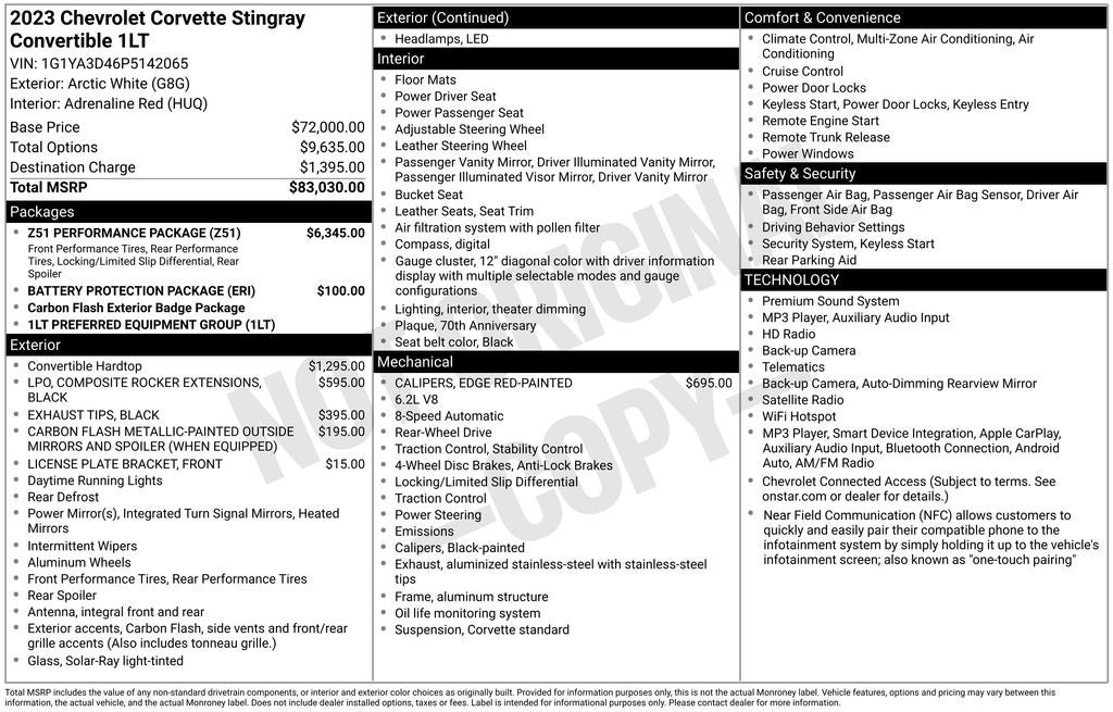 2023 Chevrolet Corvette Stingray 1LT