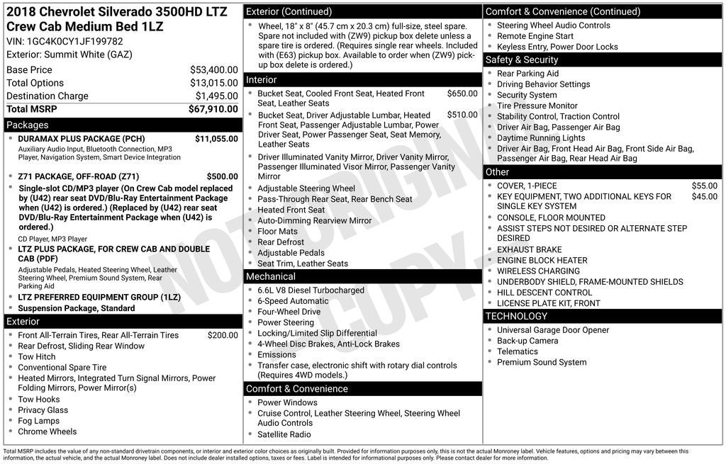 2018 Chevrolet Silverado 3500HD LTZ