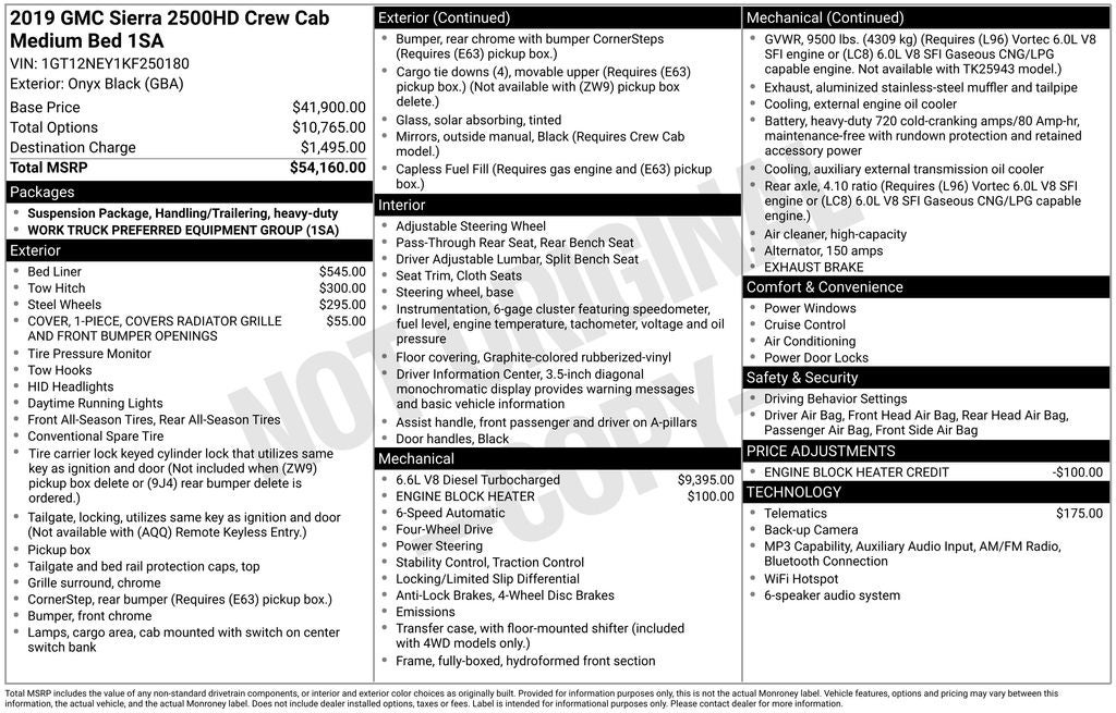 2019 GMC Sierra 2500HD Base