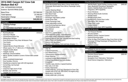 2016 GMC Canyon SLT