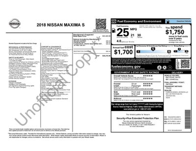 2018 Nissan Maxima 3.5 S