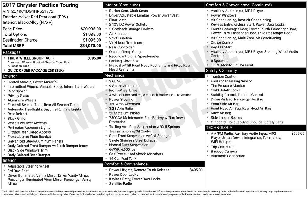 2017 Chrysler Pacifica Touring