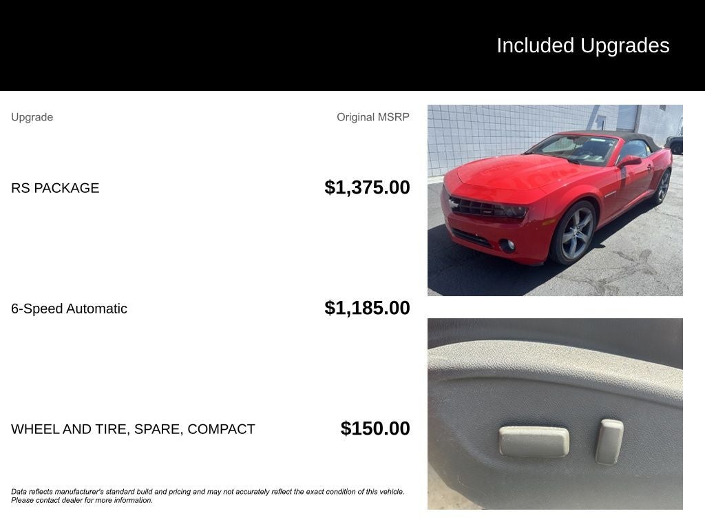 2012 Chevrolet Camaro 2LT 2LT