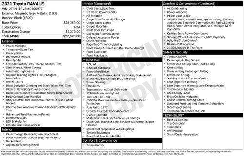 2021 Toyota RAV4 LE