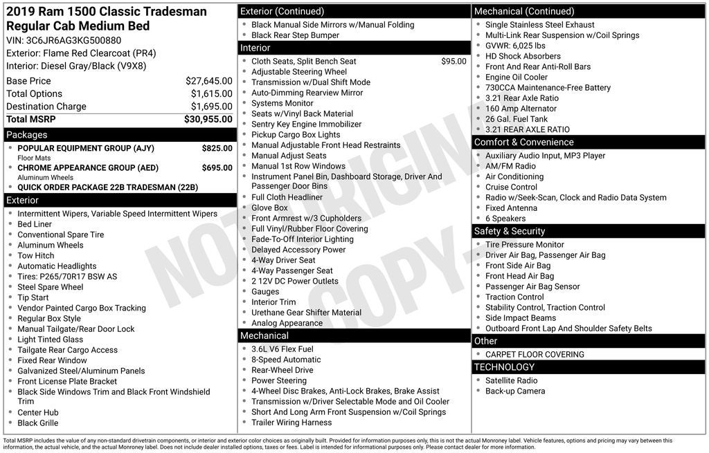2019 RAM 1500 Classic Tradesman