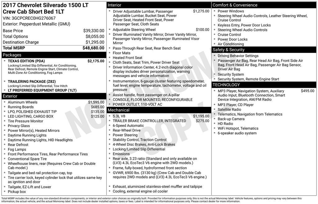 2017 Chevrolet Silverado 1500 LT LT1