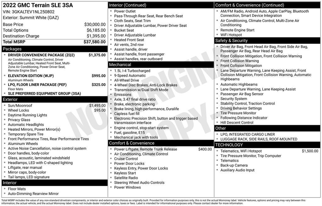 2022 GMC Terrain SLE