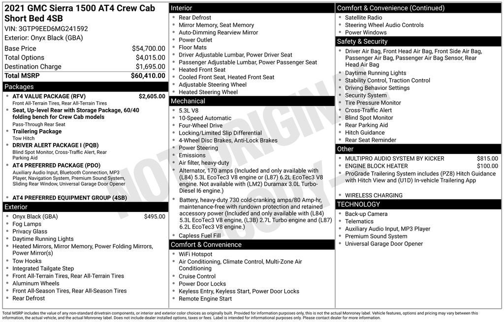 2021 GMC Sierra 1500 AT4