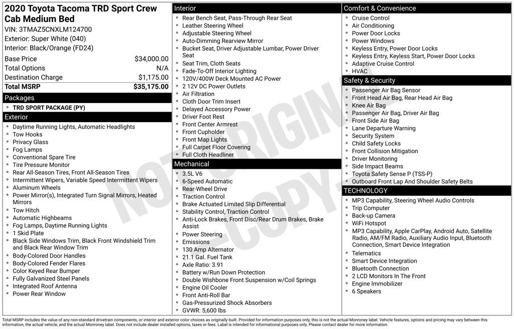 2020 Toyota Tacoma TRD Sport V6