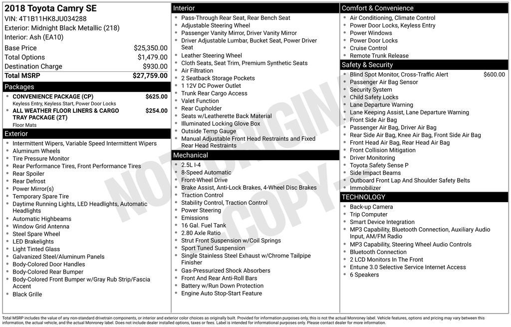 2018 Toyota Camry SE