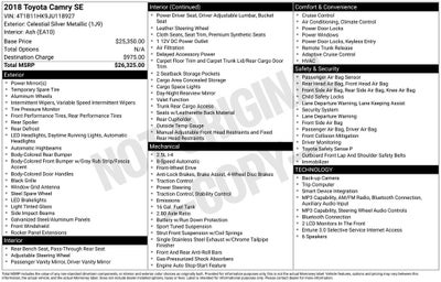 2018 Toyota Camry SE