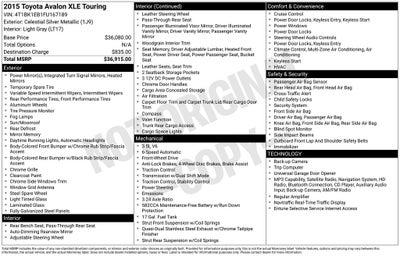 2015 Toyota Avalon XLE Touring