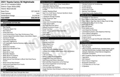 2021 Toyota Camry SE Nightshade