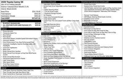 2020 Toyota Camry SE