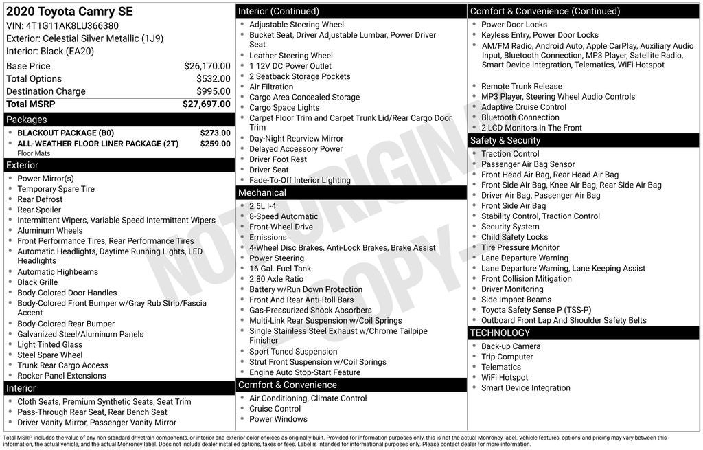 2020 Toyota Camry SE