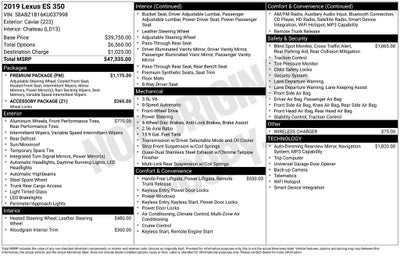2019 Lexus ES 350