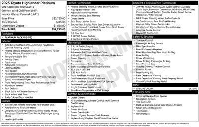 2025 Toyota Highlander Platinum
