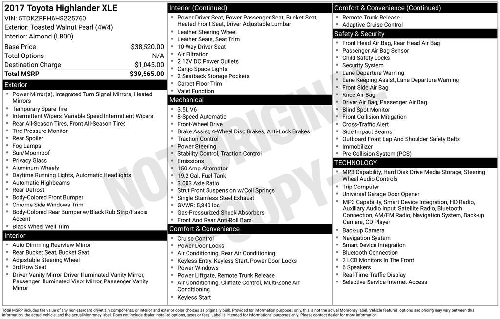2017 Toyota Highlander XLE