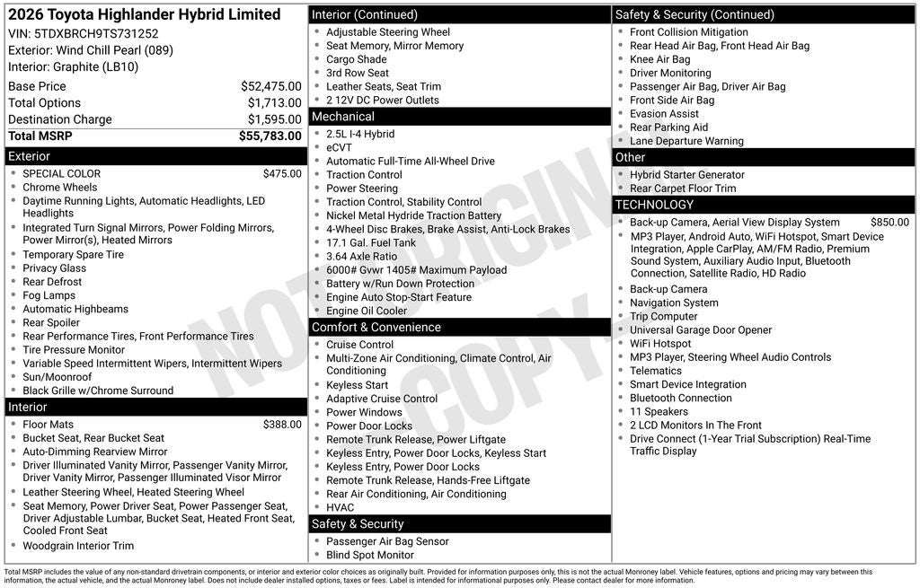 2026 Toyota Highlander Hybrid Limited