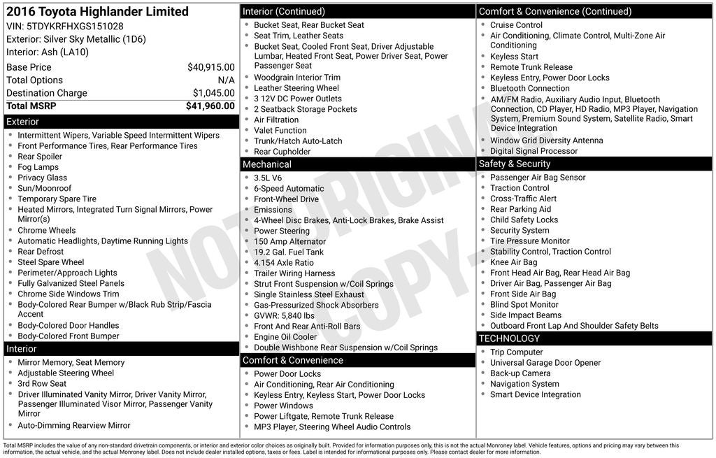 2016 Toyota Highlander Limited