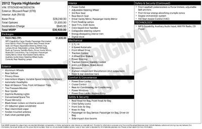 2012 Toyota Highlander Base