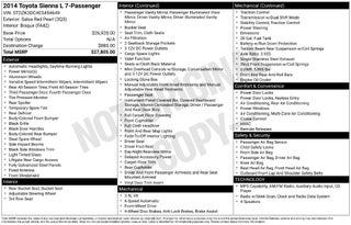 2014 Toyota Sienna L 7 Passenger