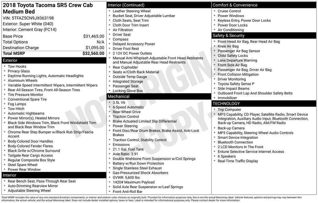 2018 Toyota Tacoma SR5 V6