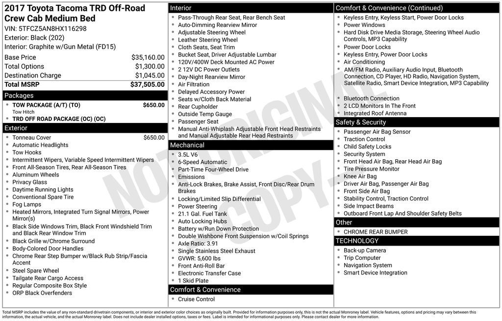 2017 Toyota Tacoma Base