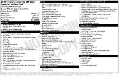 2021 Toyota Tacoma TRD Off-Road V6