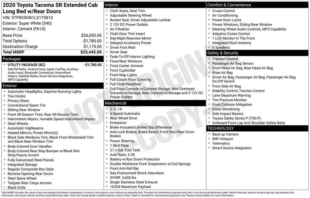 2020 Toyota Tacoma SR