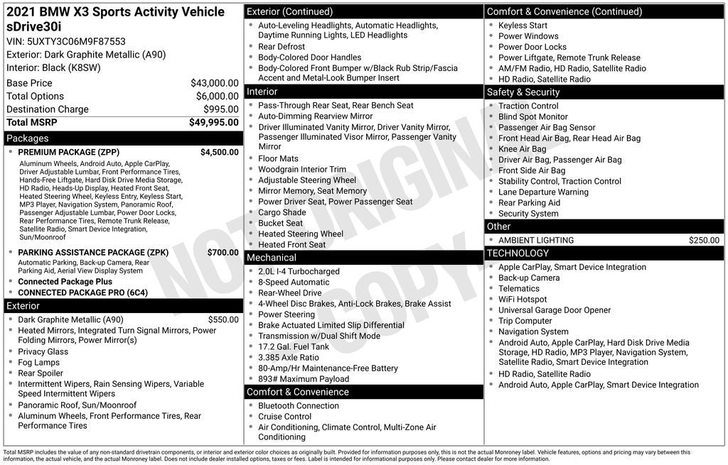 2021 BMW X3 sDrive30i
