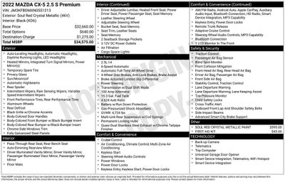 2022 Mazda Mazda CX-5 2.5 S Premium Package
