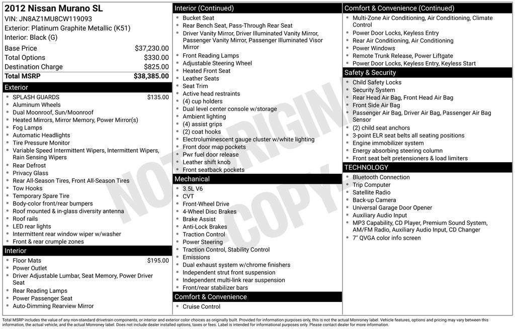 2012 Nissan Murano SL