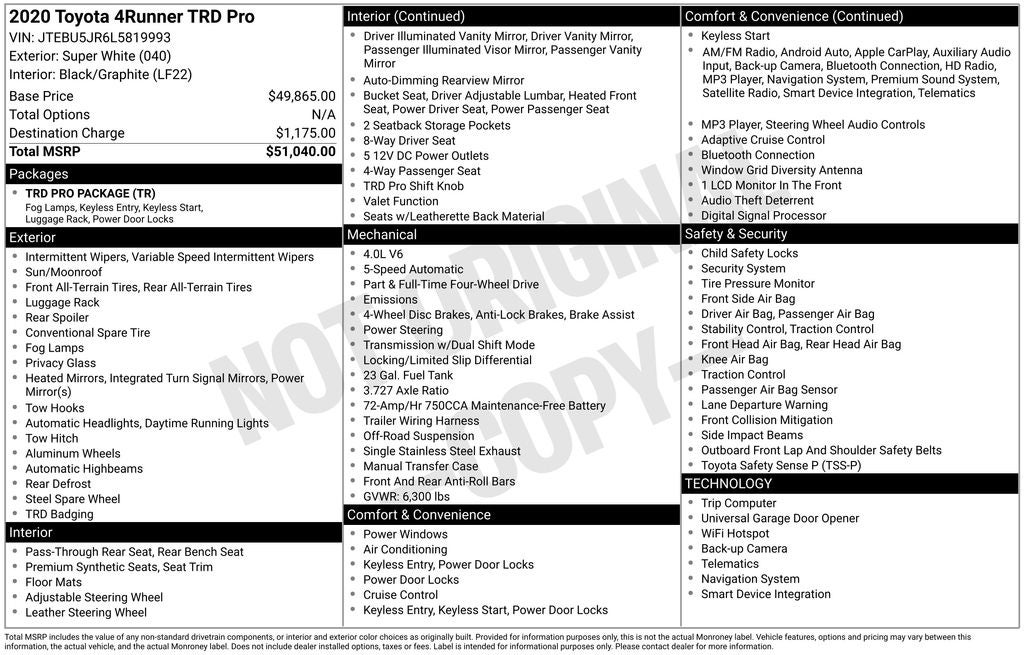 2020 Toyota 4Runner TRD Pro