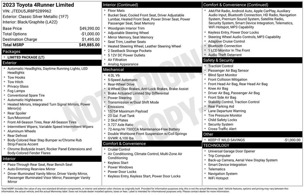 2023 Toyota 4Runner Limited