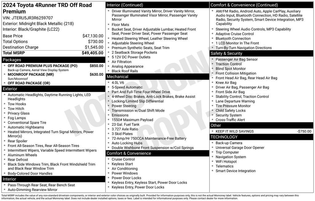 2024 Toyota 4Runner TRD Off-Road Premium
