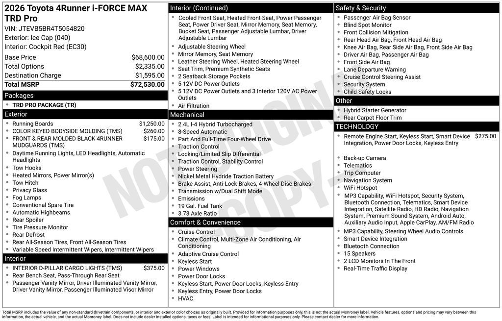 2026 Toyota 4Runner i-FORCE MAX Hybrid TRD Pro