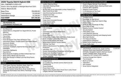 2020 Toyota RAV4 Hybrid XSE